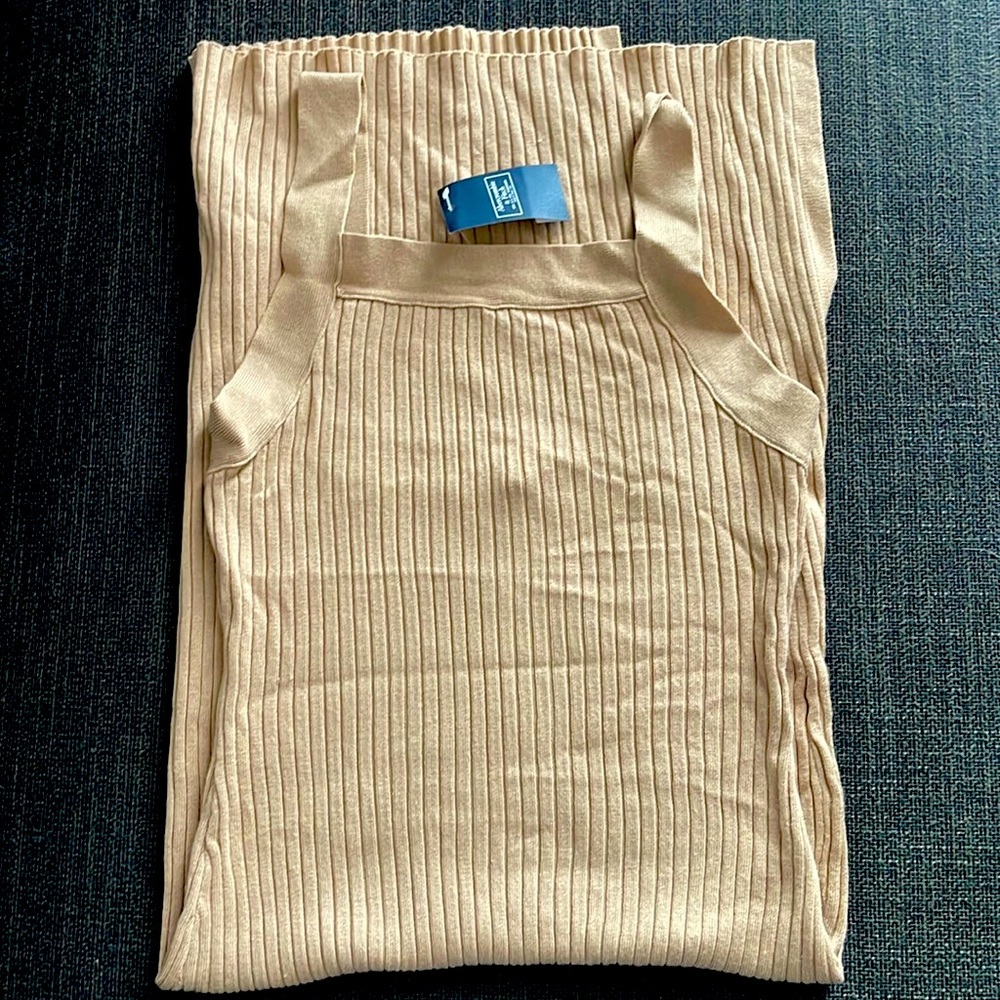 Abercrombie and Fitch Tan dress with slit NWT
